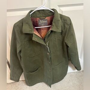 NWT - Flannel-Lined Zip-Up Canvas Barn Jacket